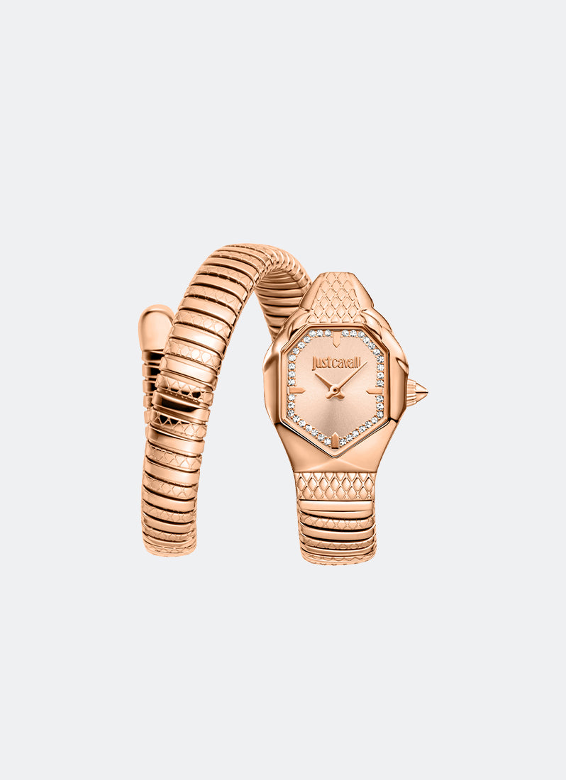 Jam Tangan Just Cavalli Signature Snake JC1L369 Rose Gold Dial 22 x 34.5 Single Round