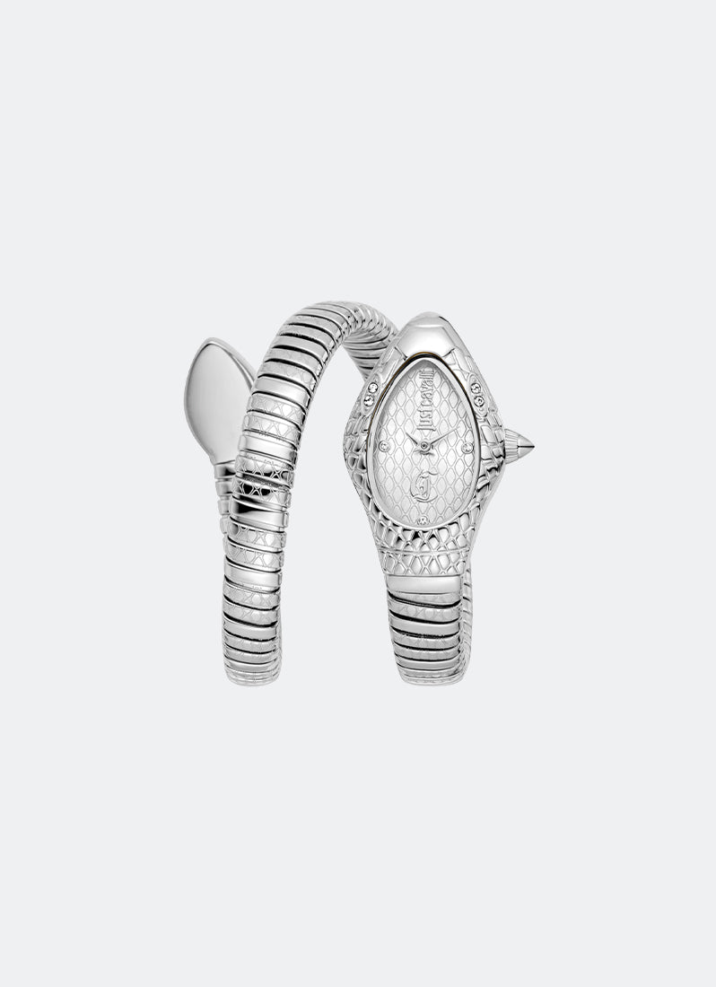Jam Tangan Just Cavalli Signature Snake JC1L373 Silver Dial 20 x 34.50 Single Round