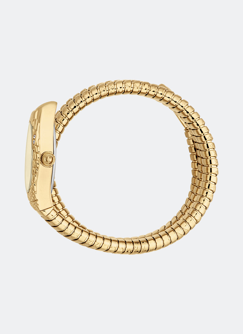 Jam Tangan Just Cavalli Signature Snake JC1L374 Champagne Dial Gold 20 x 34.50 Double Round