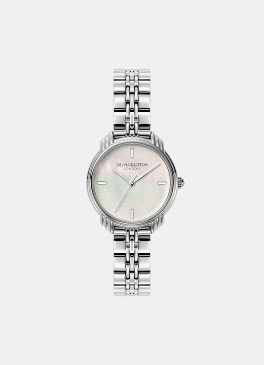 Jam Tangan Olivia Burton Art Deco 2.0 Ivory & Silver Bracelet 30mm 24000293