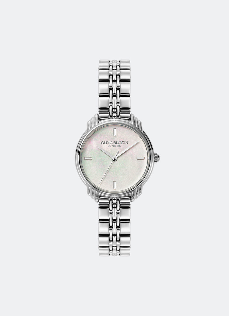 Jam Tangan Olivia Burton Art Deco 2.0 Ivory & Silver Bracelet 30mm 24000293