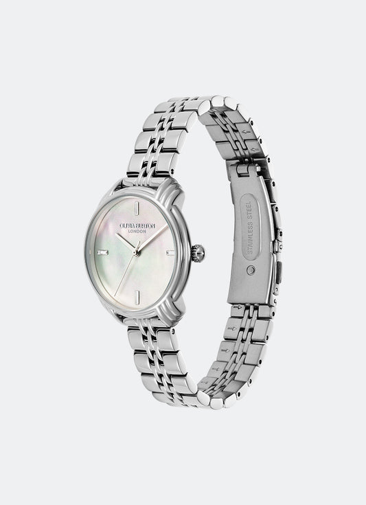 Jam Tangan Olivia Burton Art Deco 2.0 Ivory & Silver Bracelet 30mm 24000293