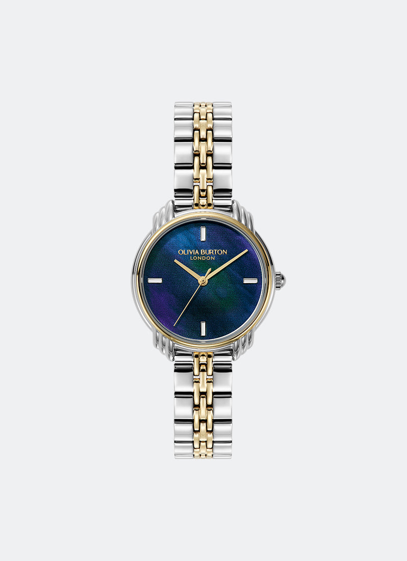 Jam Tangan Olivia Burton Art Deco 2.0 Navy & 2-Tone Bracelet 30mm 24000296