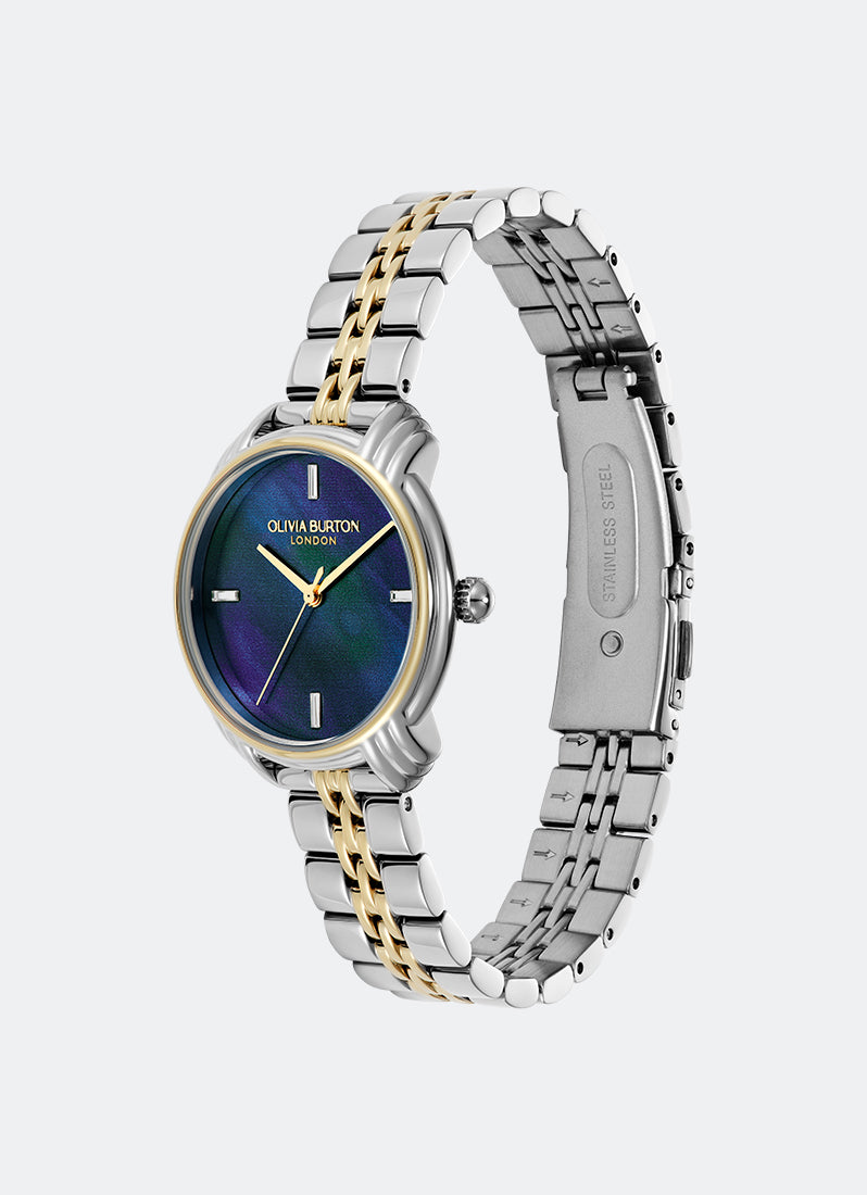 Jam Tangan Olivia Burton Art Deco 2.0 Navy & 2-Tone Bracelet 30mm 24000296