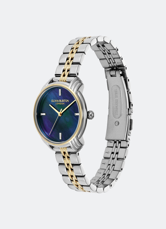 Jam Tangan Olivia Burton Art Deco 2.0 Navy & 2-Tone Bracelet 30mm 24000296