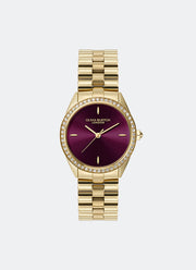 Jam Tangan Olivia Burton Bejewelled Cherry Lacquer & Rose Gold Bracelet 34mm 24000272