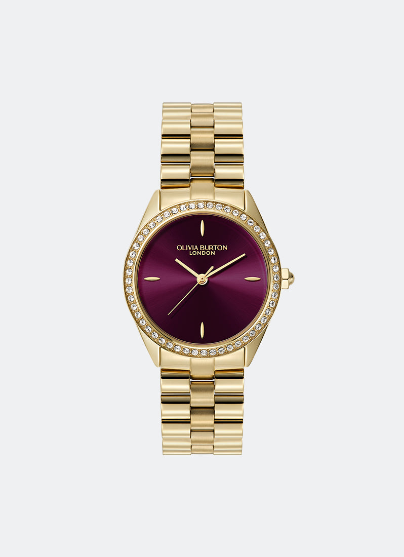 Jam Tangan Olivia Burton Bejewelled Cherry Lacquer & Rose Gold Bracelet 34mm 24000272