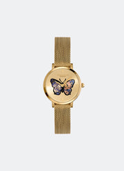 Jam Tangan Olivia Burton Butterfly Ultra Slim Gold Mesh Watch 28mm - 24000128