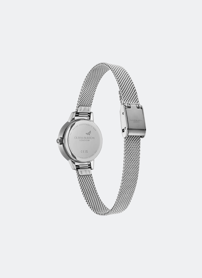 Olivia Burton Clasic Mini Turquoise & Silver Mesh 23mm Back