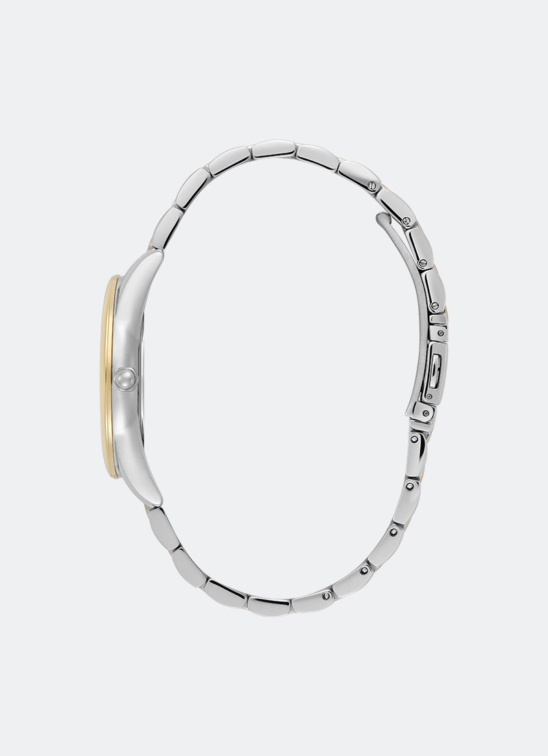 Jam Tangan Olivia Burton Classic Glowful Ivory & Two Tone Bracelet 34mm - 24000239