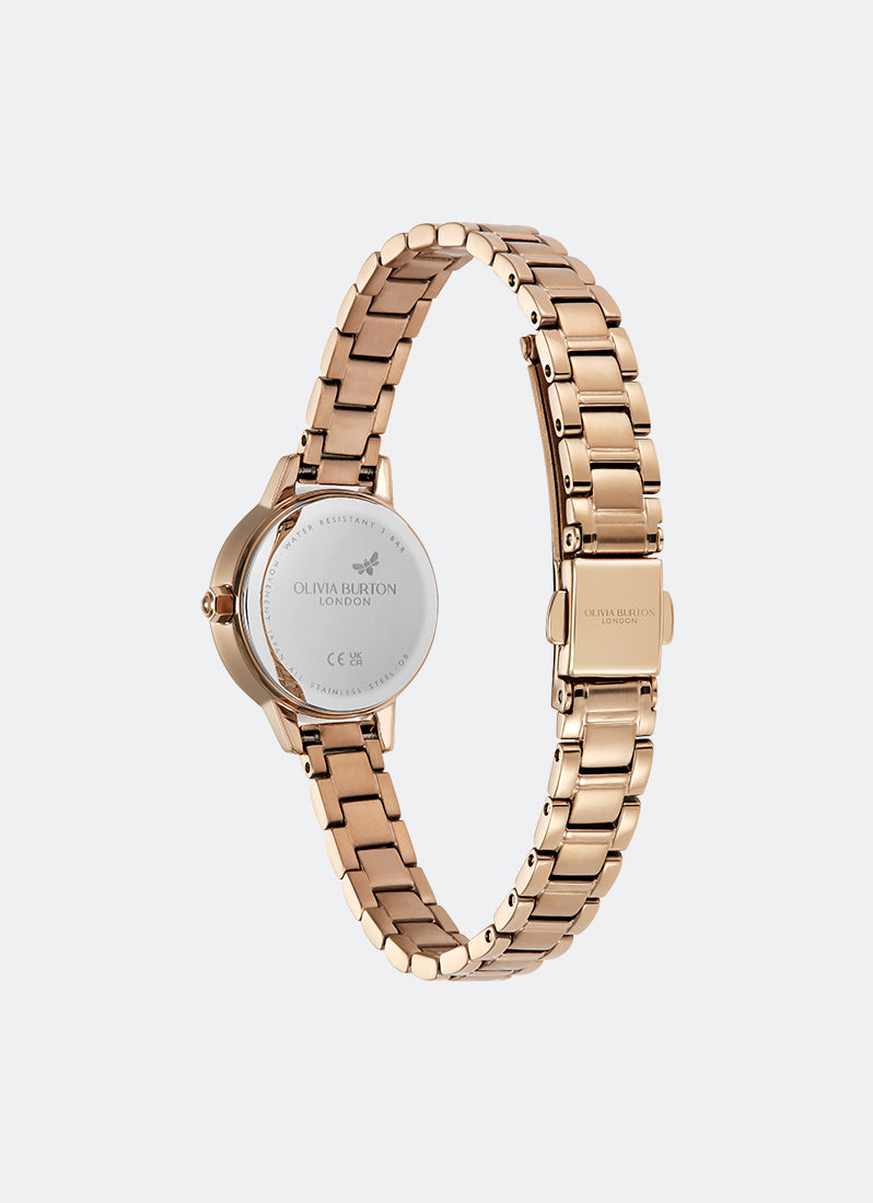Jam Tangan Olivia Burton Classic Mini Chalk Blue & Rose Gold Bracelet 23mm - 24000243