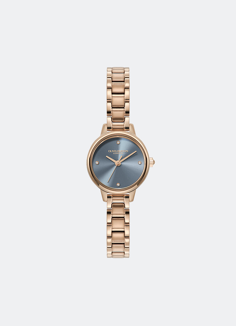 Jam Tangan Olivia Burton Classic Mini Chalk Blue & Rose Gold Bracelet 23mm - 24000243