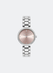 Jam Tangan Olivia Burton Classic T-Bar Mellow Rose Dial 3 Link Bracelet 32mm - 24000259