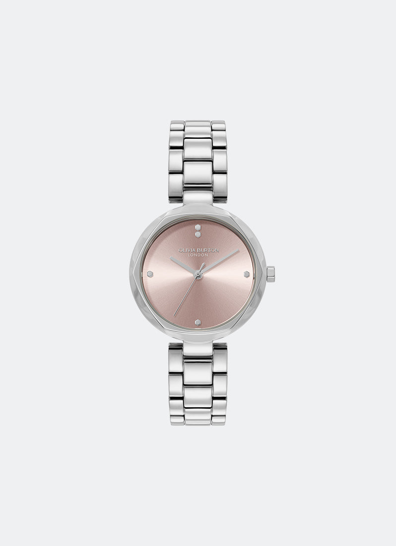 Jam Tangan Olivia Burton Classic T-Bar Mellow Rose Dial 3 Link Bracelet 32mm - 24000259