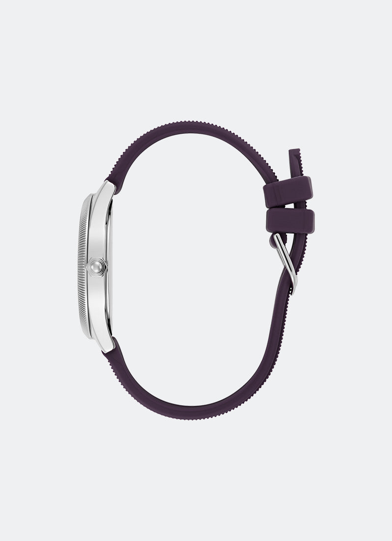 Jam Tangan Olivia Burton Coin Edge Bezel Midnight Plum Sunray Dial Silicone Strap 38mm - 24000181