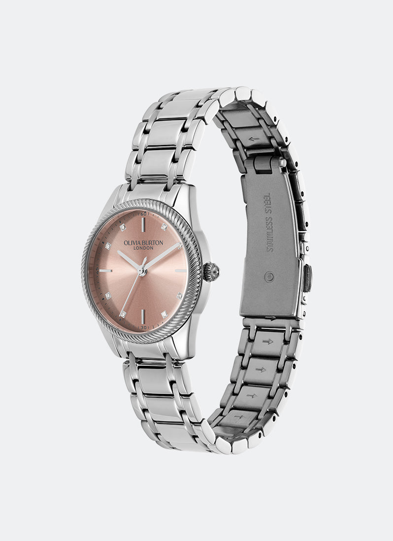 Jam Tangan Olivia Burton Egerton Blush & Silver Bracelet 28mm 24000289