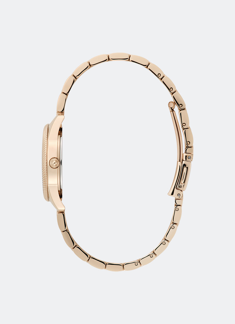 Jam Tangan Olivia Burton Egerton White & Rose Gold Bracelet 28mm 24000291