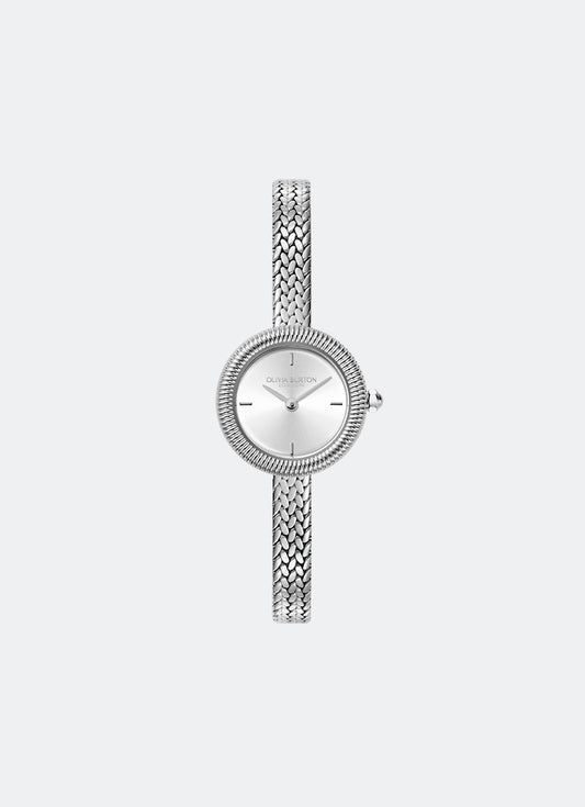 Jam Tangan Olivia Burton Finery Silver Mesh 20mm 24000278