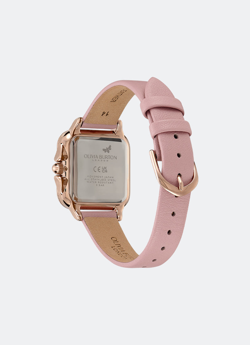 Jam Tangan Olivia Burton Grosvenor Blush & Mellow Rose Leather Strap Watch 28mm - 24000122