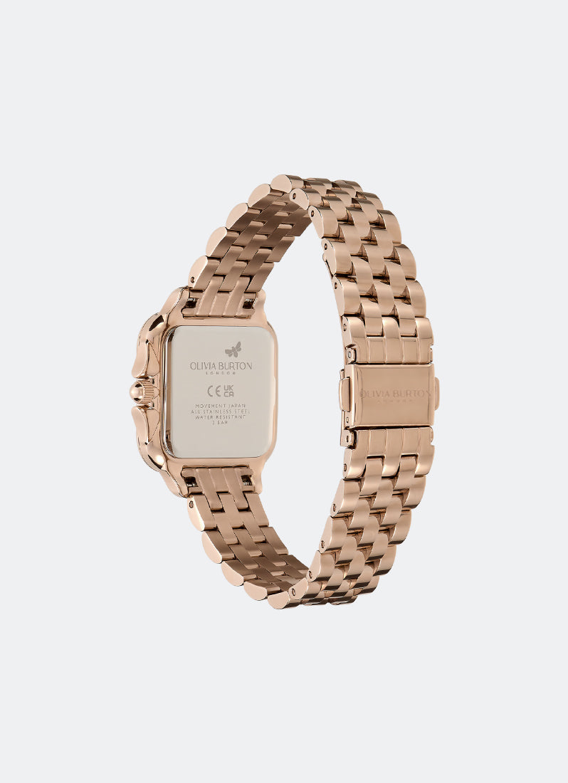 Jam Tangan Olivia Burton Grosvenor Blush Sunray Bracelet Watch 28mm - 24000085