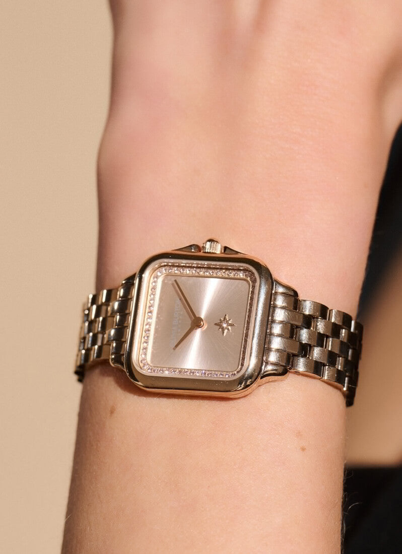 Jam Tangan Olivia Burton Grosvenor Blush Sunray Bracelet Watch 28mm - 24000085