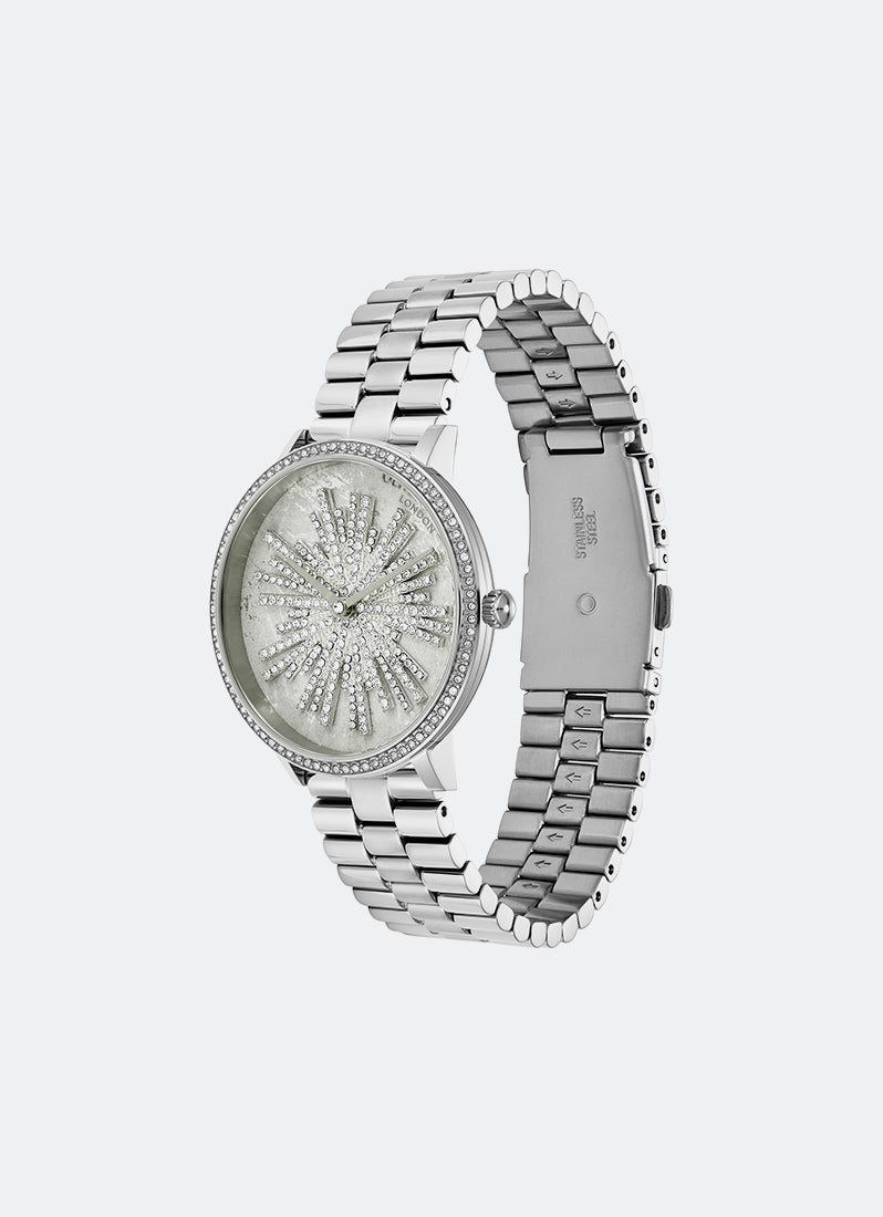 Jam Tangan Olivia Burton Ice Burst Silver & Light Grey Bracelet Watch 35mm - 24000187 1
