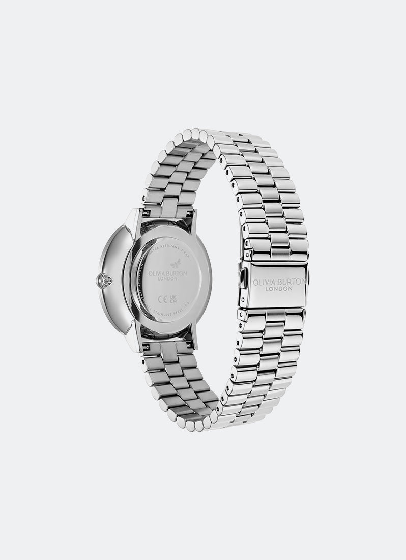 Jam Tangan Olivia Burton Ice Burst Silver & Light Grey Bracelet Watch 35mm - 24000187