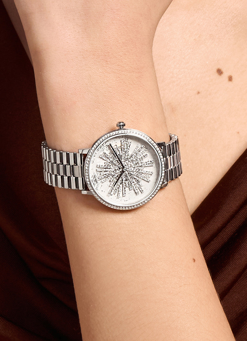 Jam Tangan Olivia Burton Ice Burst Silver & Light Grey Bracelet Watch 35mm - 24000187