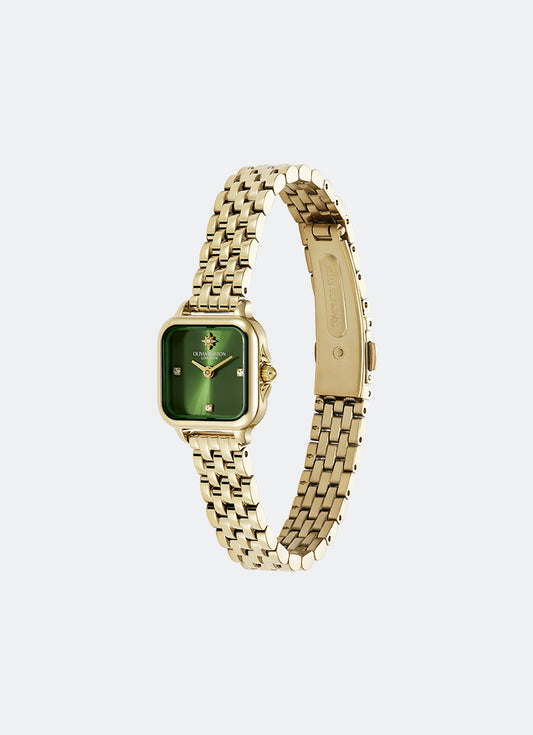 Jam Tangan Olivia Burton Jam Tangan Olivia Burton Modern Classic Mini Grosvenor Deep Grass Green Sunray Dial, GP Case, GP Bracelet - 20mm 24000364 2