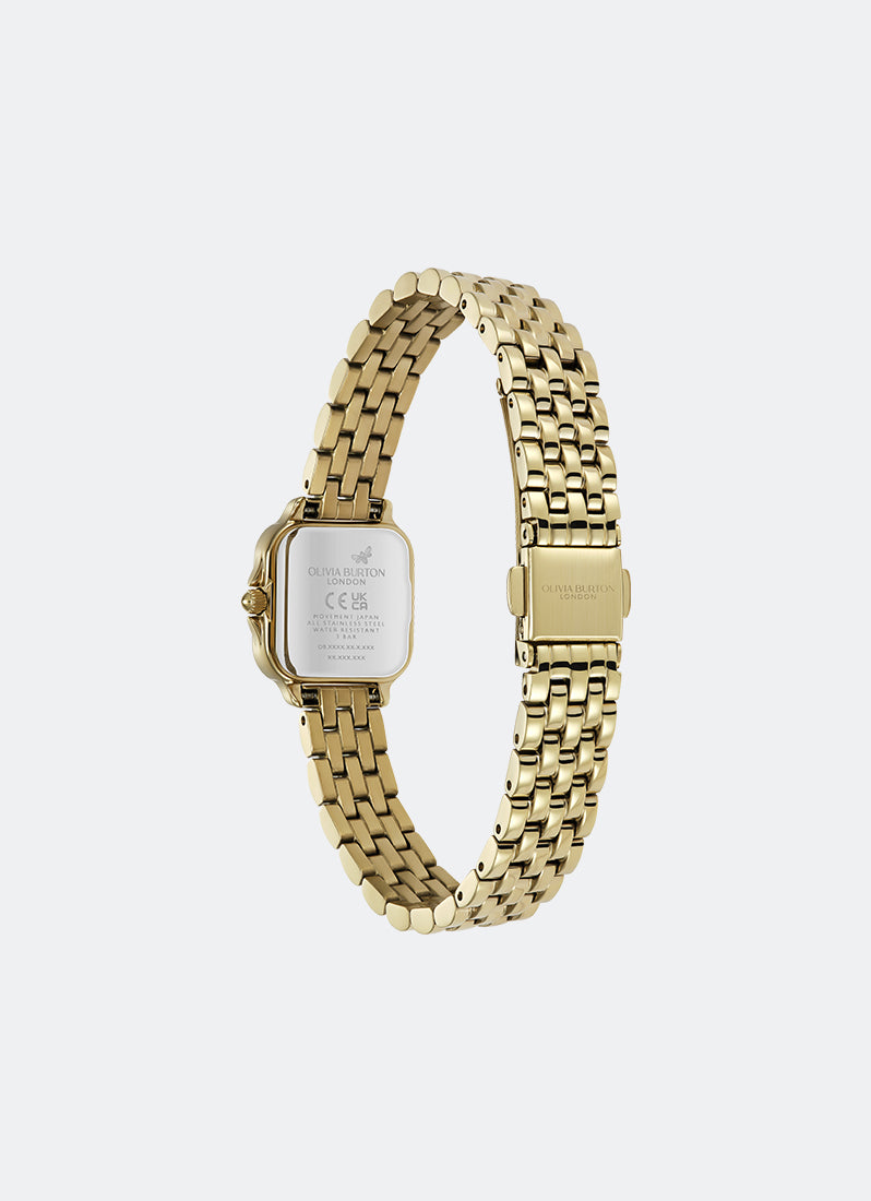 Jam Tangan Olivia Burton Jam Tangan Olivia Burton Modern Classic Mini Grosvenor Deep Grass Green Sunray Dial, GP Case, GP Bracelet - 20mm 24000364