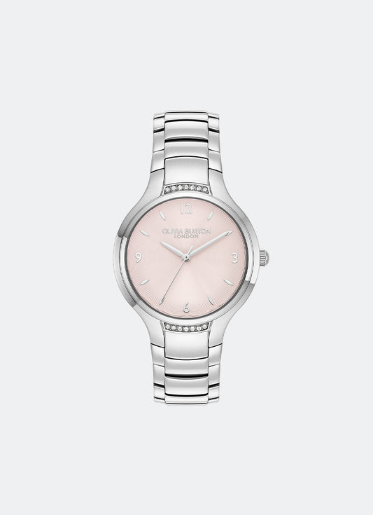 Jam Tangan Olivia Burton Lea Light Blush & Silver Bracelet Watch 34mm - 24000208