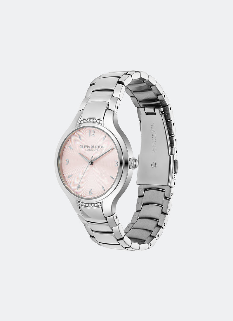 Jam Tangan Olivia Burton Lea Light Blush & Silver Bracelet Watch 34mm - 24000208