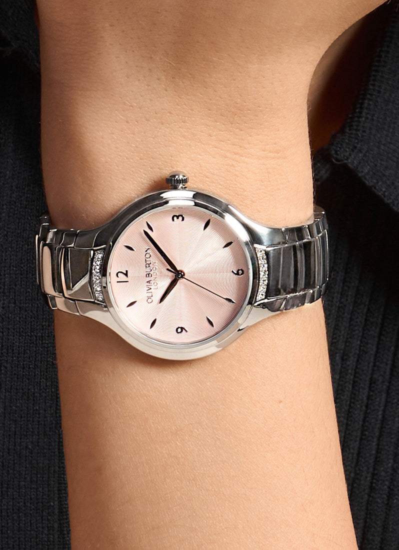 Jam Tangan Olivia Burton Lea Light Blush & Silver Bracelet Watch 34mm - 24000208