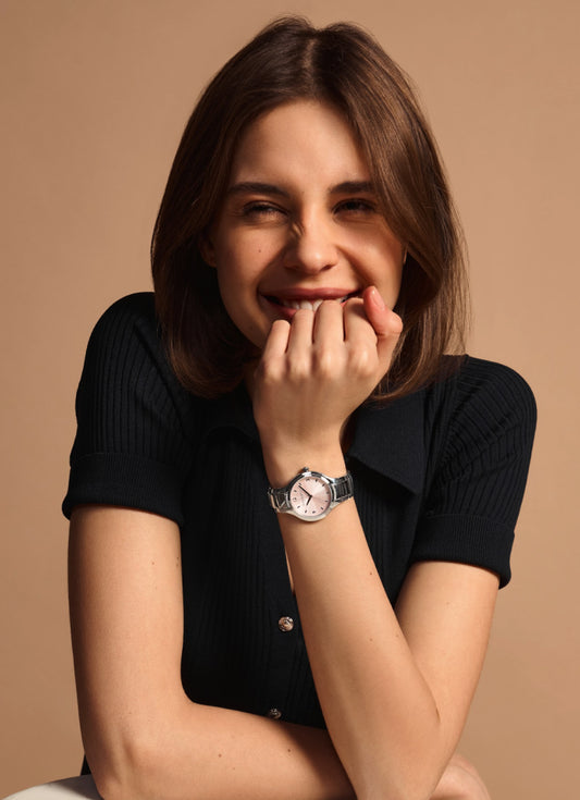 Jam Tangan Olivia Burton Lea Light Blush & Silver Bracelet Watch 34mm - 24000208