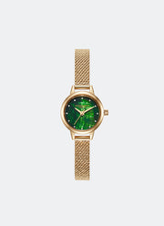 Jam Tangan Olivia Burton Mini Dial Green Mop Gold Boucle Mesh 23mm - 24000121