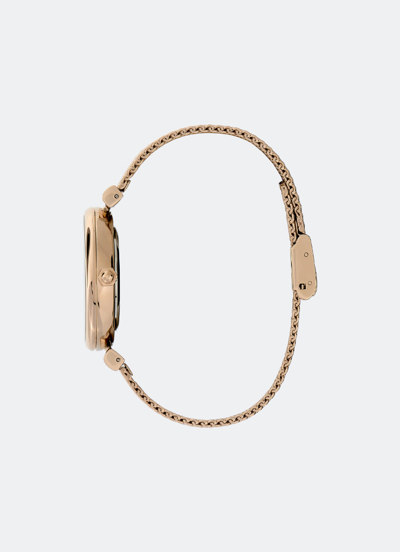 Jam Tangan Olivia Burton Minima Bee T-Bar Carnation Gold Mesh Watch 36mm - 24000097