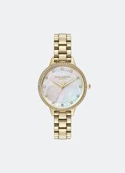 Jam Tangan Olivia Burton Modern Classics Captivate Pearlized & Crystal Dial, GP Case, GP Bracelet - 34mm 24000347