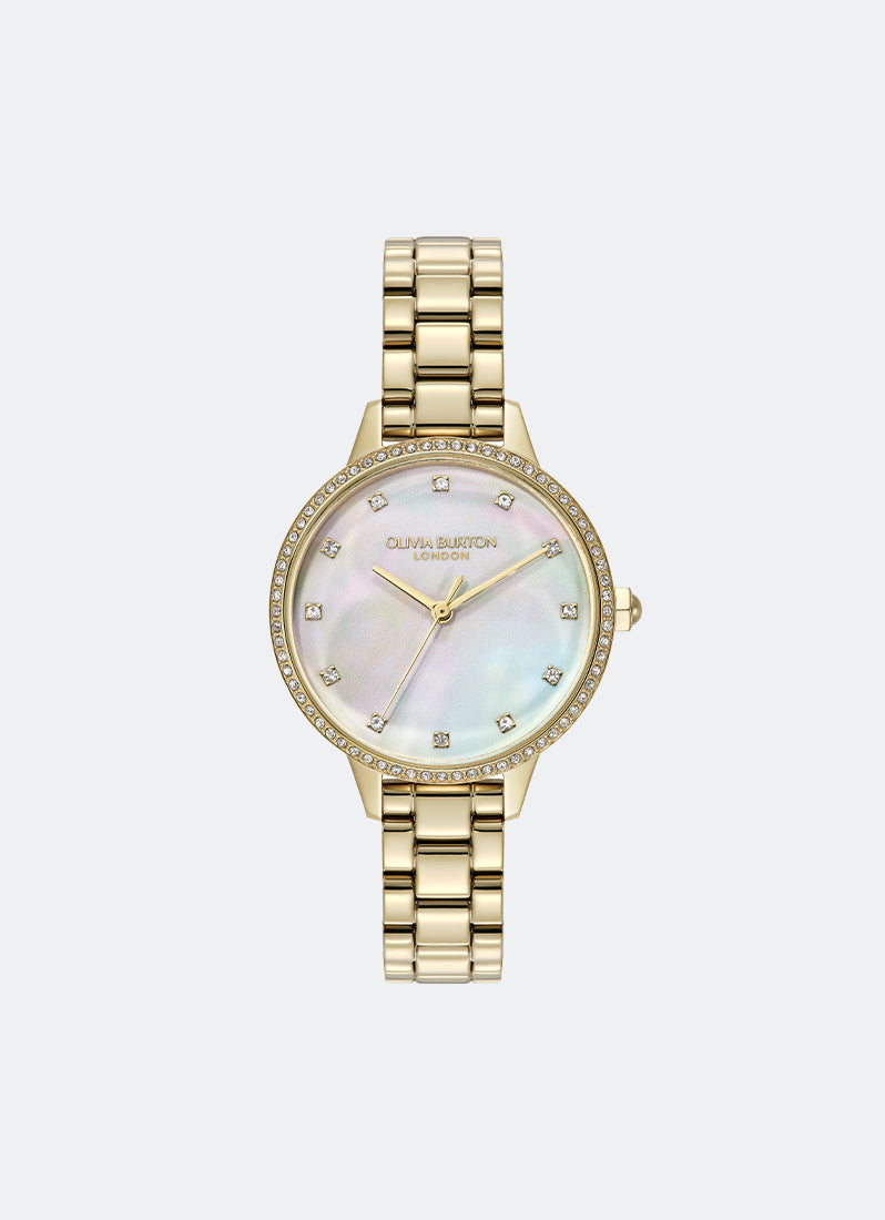 Jam Tangan Olivia Burton Modern Classics Captivate Pearlized & Crystal Dial, GP Case, GP Bracelet - 34mm 24000347