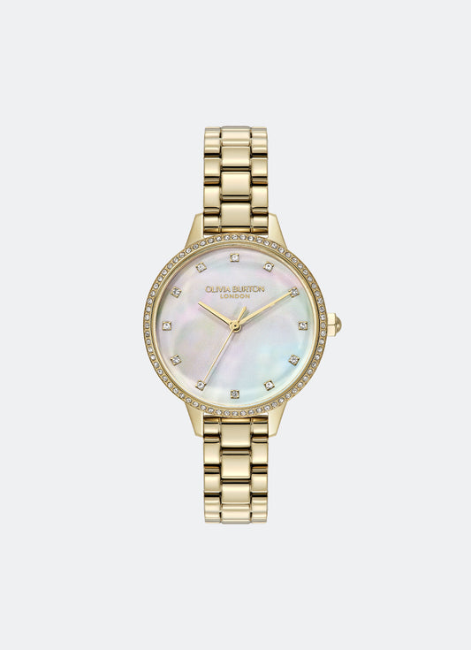 Jam Tangan Olivia Burton Modern Classics Captivate Pearlized & Crystal Dial, GP Case, GP Bracelet - 34mm 24000347
