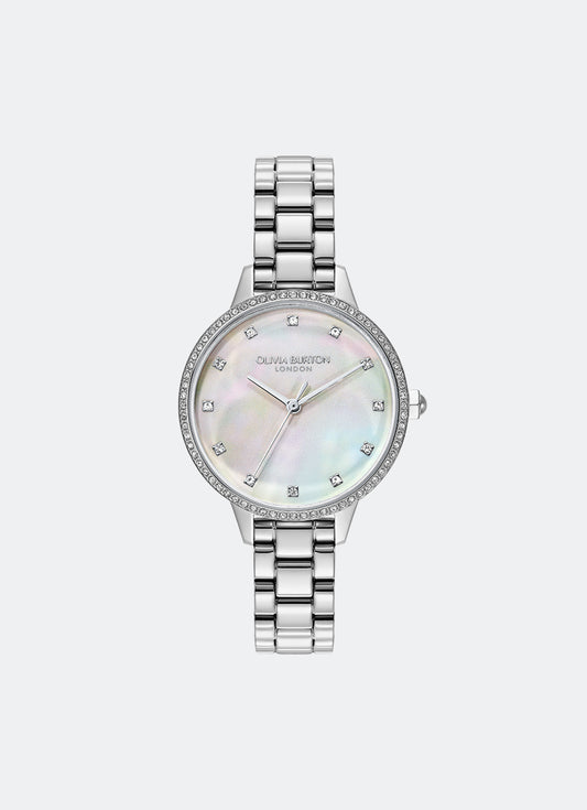 Jam Tangan Olivia Burton Modern Classics Captivate Pearlized & Crystal Dial, SS Case, SS Bracelet - 34mm 24000346