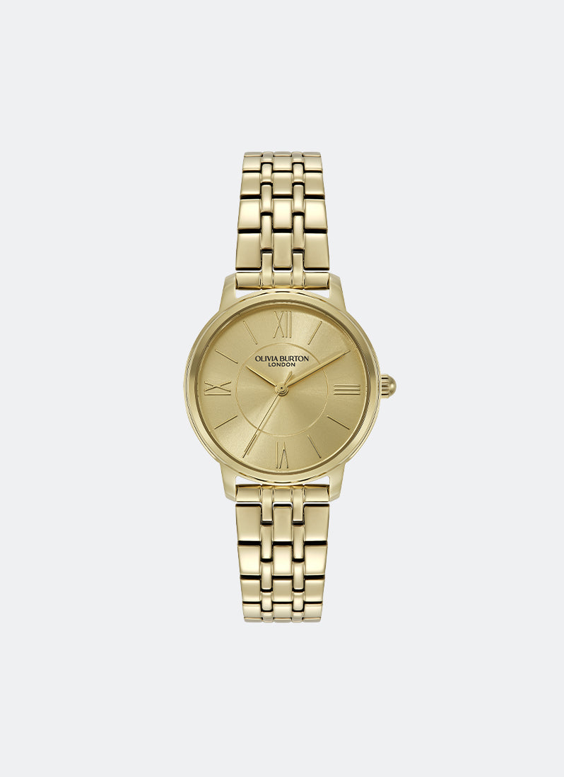 Jam Tangan Olivia Burton Modern Classics Westbourne Champagne Sunray Textured Dial, GP Case, GP Bracelet - 30mm 24000350