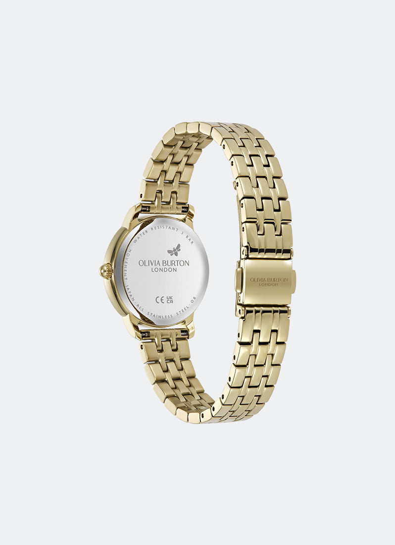 Jam Tangan Olivia Burton Modern Classics Westbourne Champagne Sunray Textured Dial, GP Case, GP Bracelet - 30mm 24000350