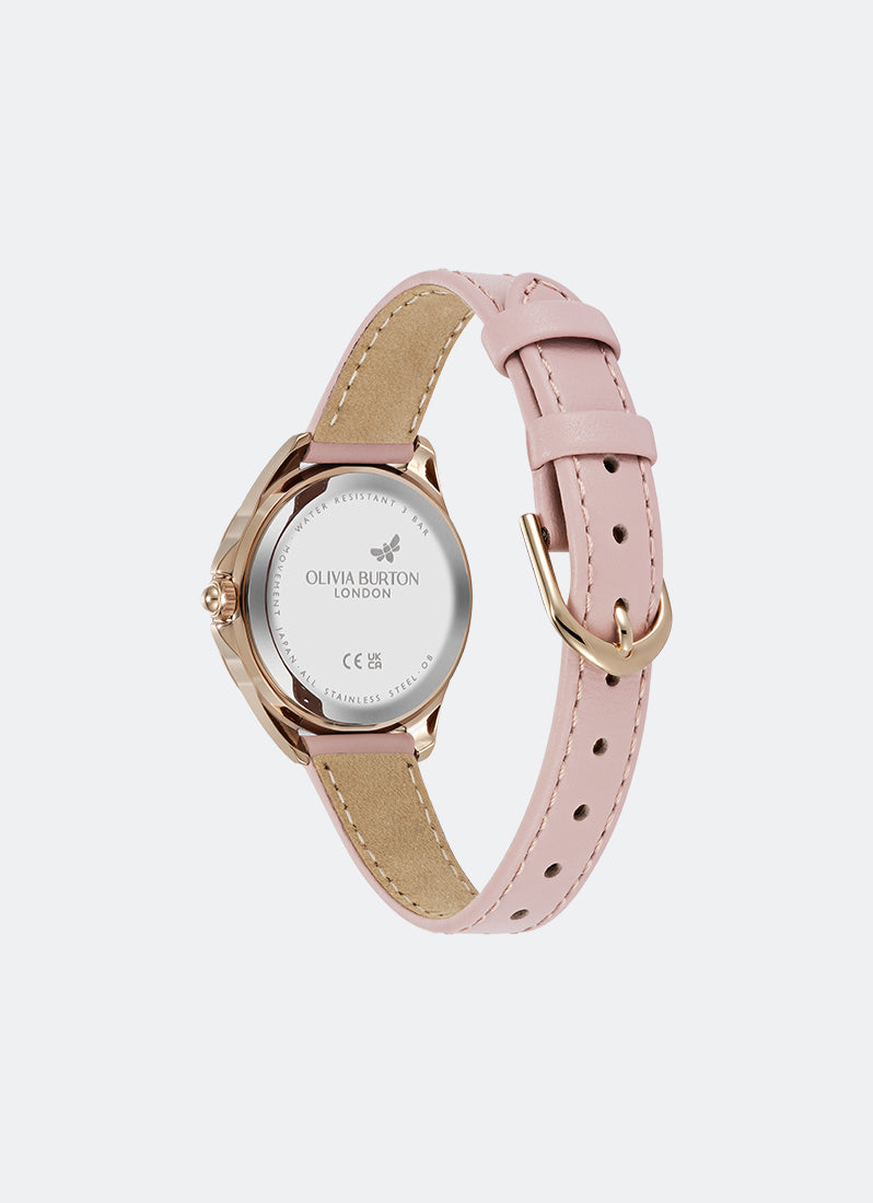 Jam Tangan Olivia Burton Signature Azure Lavender Tone Sunrise Ombre Dial, RG Case, Mellow Rose Leather - 30mm 24000338