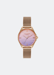 Jam Tangan Olivia Burton Signature Azure Pink/Purple Water Inspired Dial, RG Case, RG Mesh - 30mm 24000337