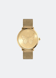 Jam Tangan Olivia Burton Signature Butterfly Ultra Slim Gold Mesh 35mm 24000147