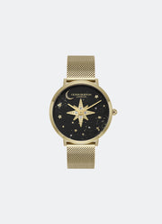 Jam Tangan Olivia Burton Signature Celestial Nova Black Nebulae & GP Dial, GP Case, GP Mesh - 35mm 24000324