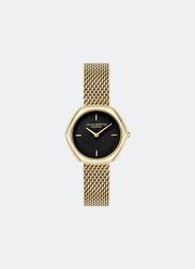 Jam Tangan Olivia Burton Signature Charing Black & Gold Mesh 28mm 24000287
