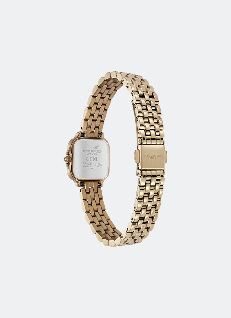Jam Tangan Olivia Burton Soft Square Earl Grey Dial with North Star Details 5 Link Bracelet 20mm - 24000256