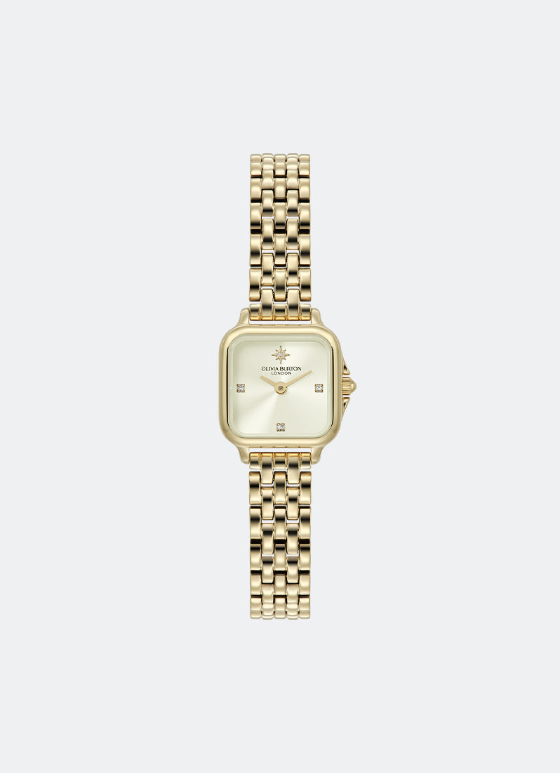 Jam Tangan Olivia Burton Soft Square Ivory Dial with North Star Details 5 Link Bracelet 20mm - 24000257