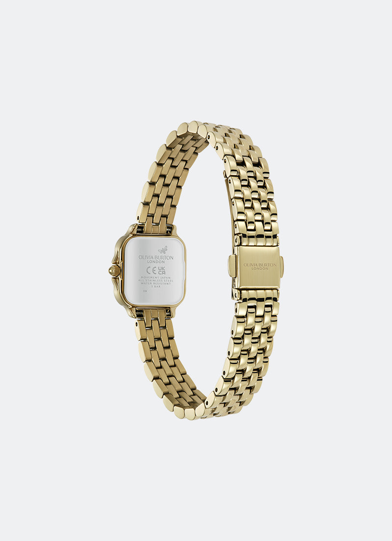 Jam Tangan Olivia Burton Soft Square Ivory Dial with North Star Details 5 Link Bracelet 20mm - 24000257